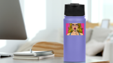 Wow Female Lollipop Sticker on a Water Bottle (New) example