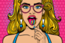 Wow Female Lollipop Sticker