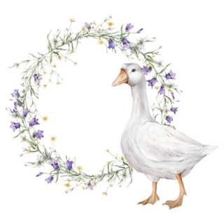 Wreath and Goose Sticker
