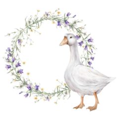 Wreath and Goose Sticker