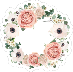 Wreath of Roses Flower Stickers
