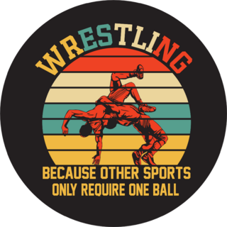 Wrestling Because Other Sports Only Require One Ball Sticker