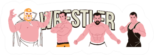 Wrestling Is A Branch Of Martial Arts Illustration Sticker