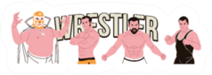 Wrestling Is A Branch Of Martial Arts Illustration Sticker