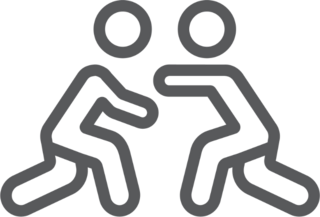 Wrestling Line Icons Sticker