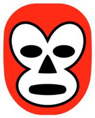 Wrestling Mask Icon Red Sticker