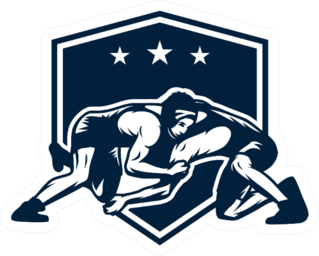 Wrestling Sports Logo Navy Sticker