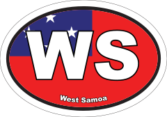 WS Samoa Flag Oval Sticker
