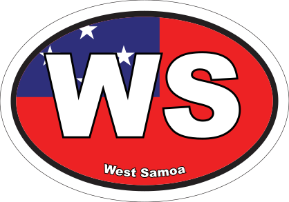 WS Samoa Flag Oval Sticker