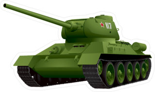 WW2 Battle Tank In Perspective Sticker