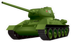 WW2 Battle Tank In Perspective Sticker