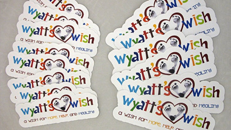 Wyatts Wish Custom Die Cut Stickers