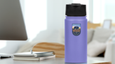 Wyoming Banner Sticker on a Water Bottle (New) example