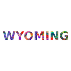 Wyoming. Colorful Typography Sticker
