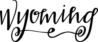 Wyoming Curling Script Sticker