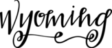 Wyoming Curling Script Sticker