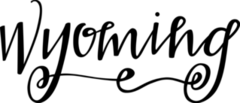 Wyoming Curling Script Sticker