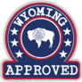Wyoming Flag In The Round Shape Sticker