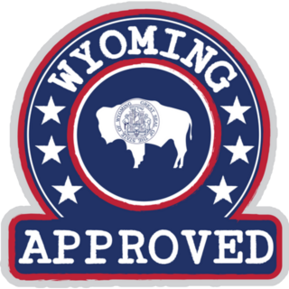 Wyoming Flag In The Round Shape Sticker
