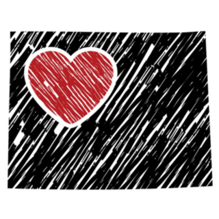 Wyoming Map And Heart Sticker