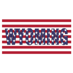 Wyoming On Usa Flag Sticker