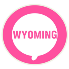 Wyoming Pink Wording On Circle Sticker