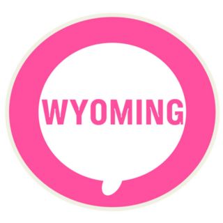 Wyoming Pink Wording On Circle Sticker