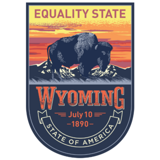 Wyoming State Emblem with Bison Sticker