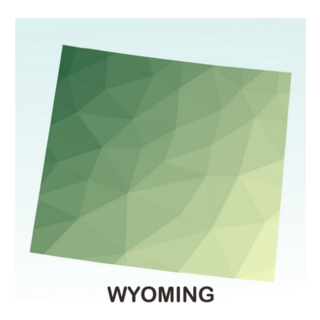 Wyoming States Polygonal Map Sticker