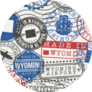 Wyoming Travel Passport Stamps Sticker