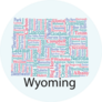 Wyoming Word Cloud Design Sticker