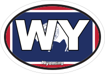 Wyoming Wy State Flag Oval Sticker