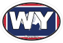 Wyoming Wy State Flag Oval Sticker