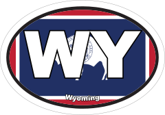 Wyoming Wy State Flag Oval Sticker
