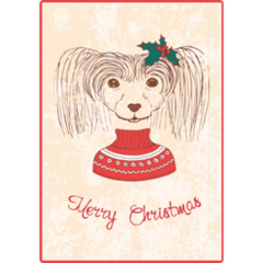 Xmas Chinese Crested Sticker