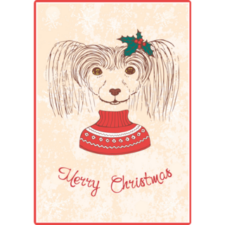 Xmas Chinese Crested Sticker