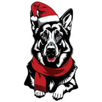 Xmas German Shepherd Sticker