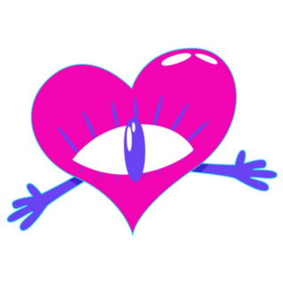 Y2k Trippy Heart With Eye Sticker
