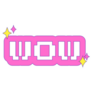 Y2k Wow Lettering Retro Pixel Sticker