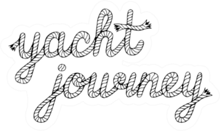 Yacht Journey Lettering With Sea Boat Rope Sticker