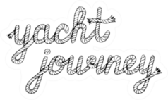 Yacht Journey Lettering With Sea Boat Rope Sticker