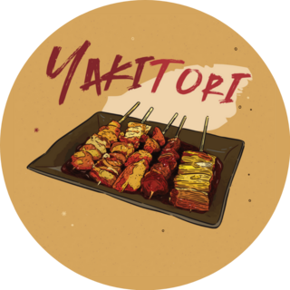 Yakitori Skewers Hand Drawn Food From Japan Sticker