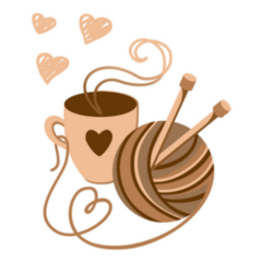 Yarn And A Cup Of Hot Coffee Sticker