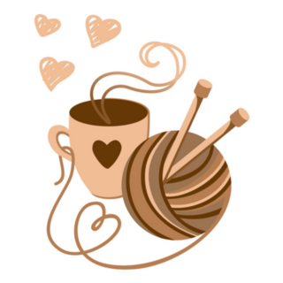 Yarn And A Cup Of Hot Coffee Sticker