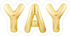 Yay Golden Inflatable Balloon Sticker