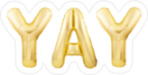 Yay Golden Inflatable Balloon Sticker