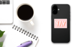 Yay - Vintage Style Sticker on a Phone (New) example