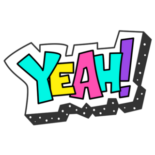 Yeah! 80s Style Lettering Sticker 