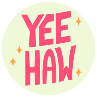 Yeehaw Pink Cowboy Lettering Sticker 