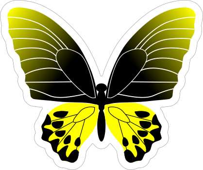 Yellow And Black Butterfly Sticker